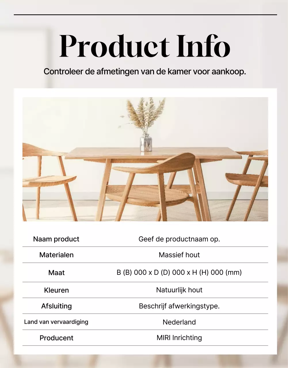 Beige minimalistische meubeladvertentie