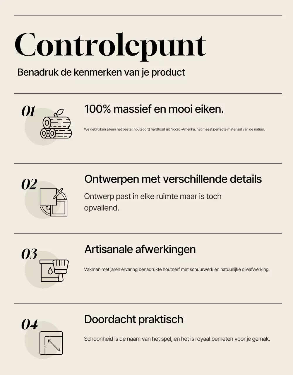 Beige minimalistische meubeladvertentie