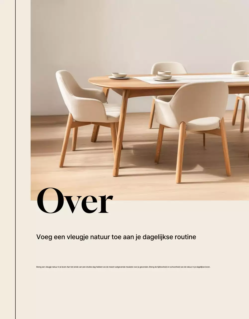 Beige minimalistische meubeladvertentie