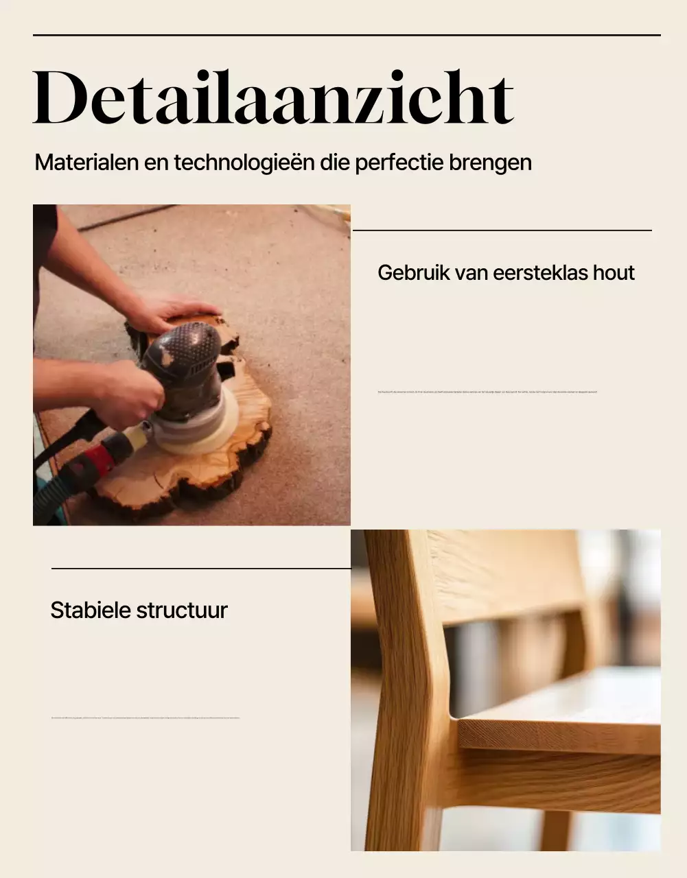 Beige minimalistische meubeladvertentie