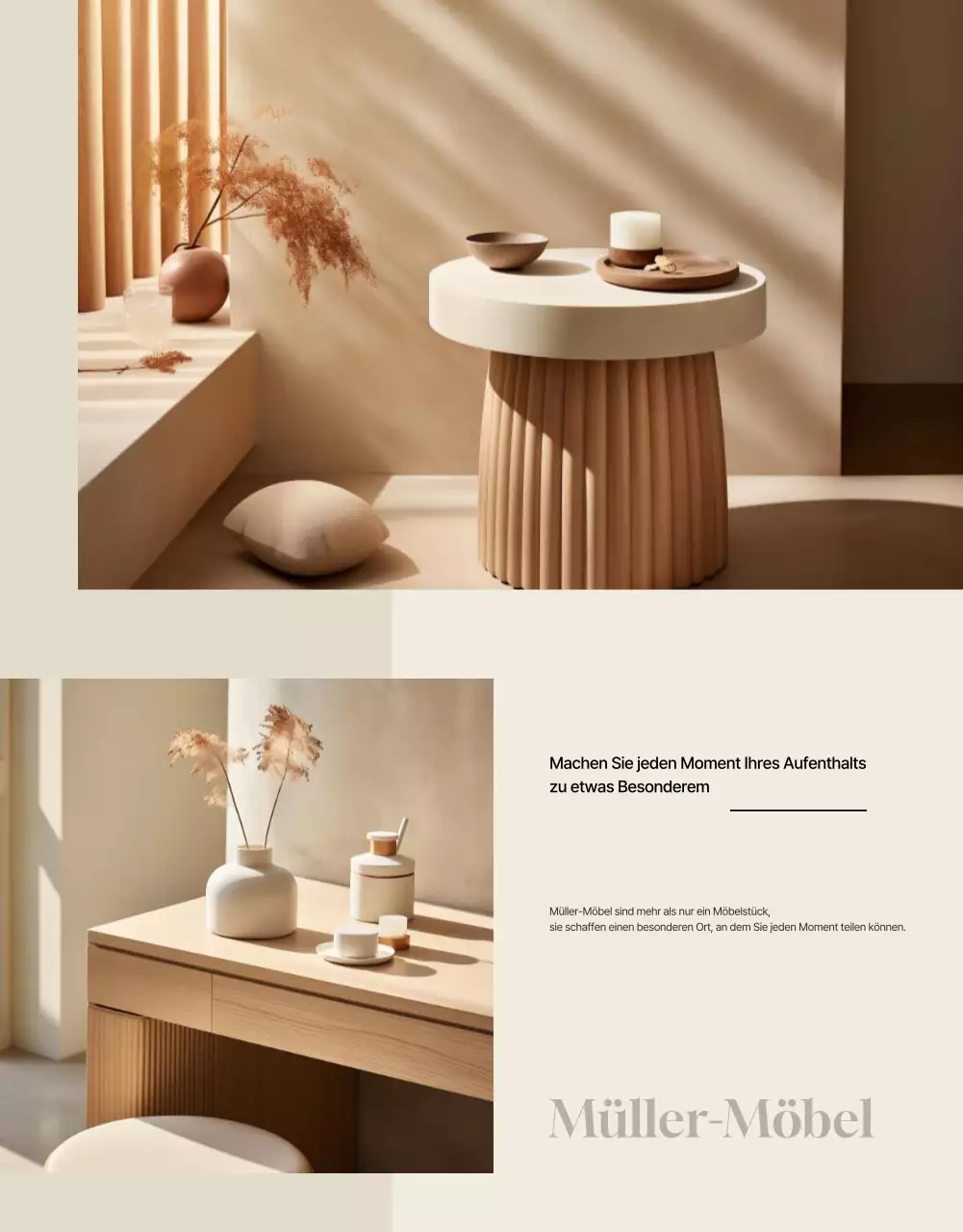 Beige Minimal Furniture Werbung