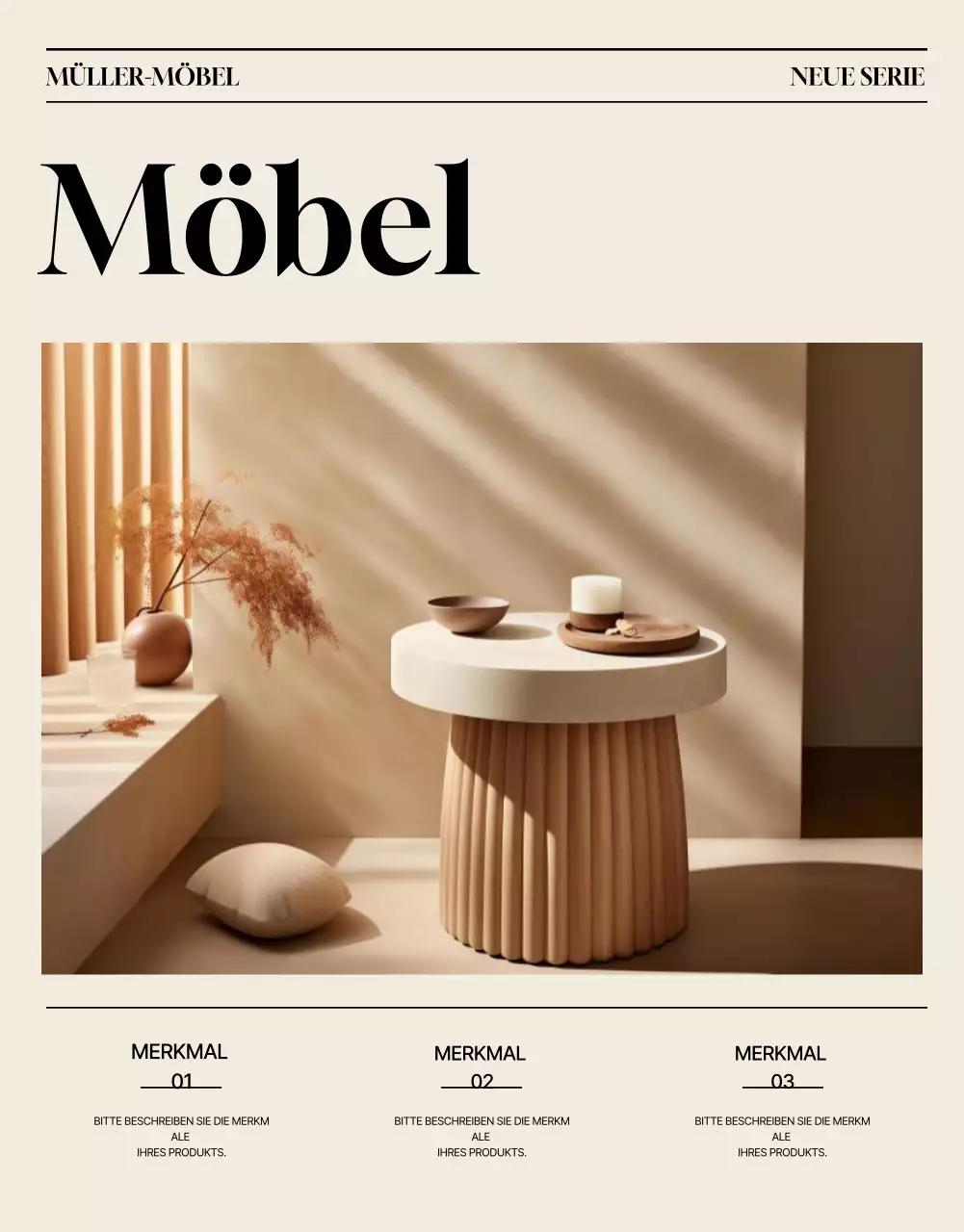 Beige Minimal Furniture Werbung
