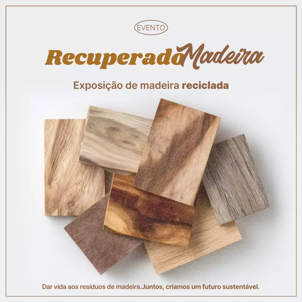 Exposição de Upcycling Simples Bege