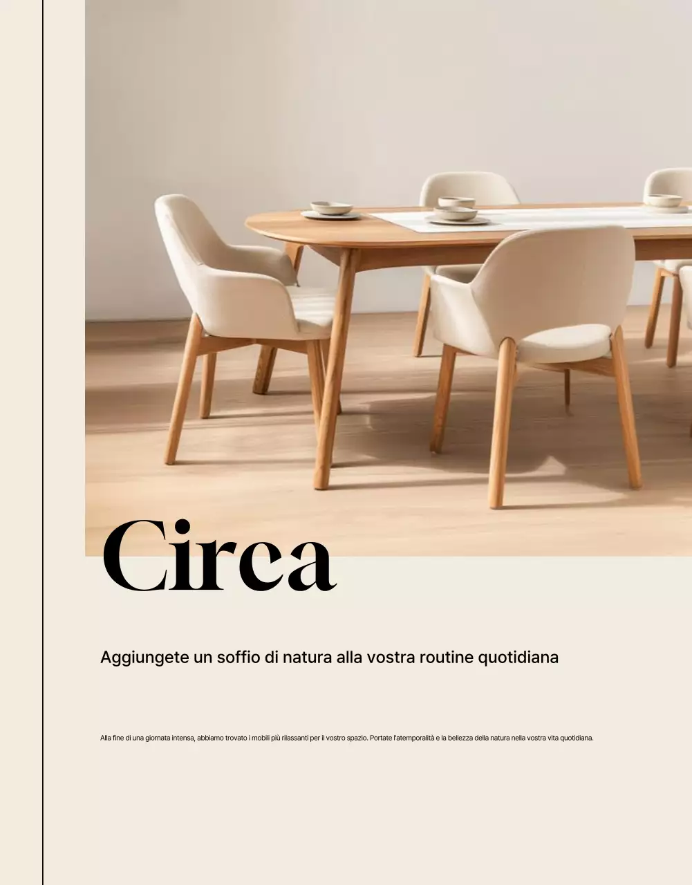 Pubblicità di mobili minimali beige