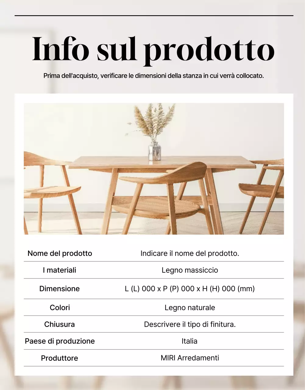 Pubblicità di mobili minimali beige