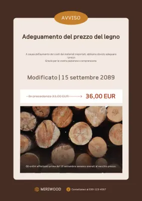 Avviso sulla guida ai prezzi semplici di Brown