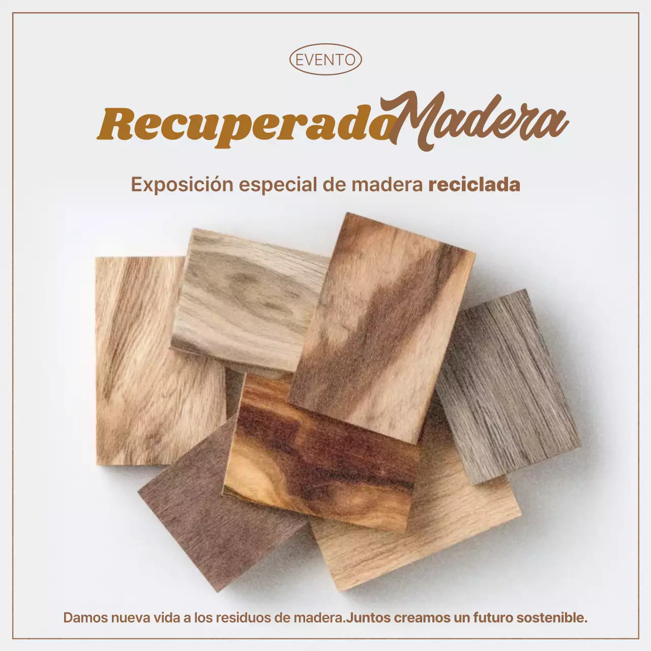 Exposición de reciclaje sencillo en beige