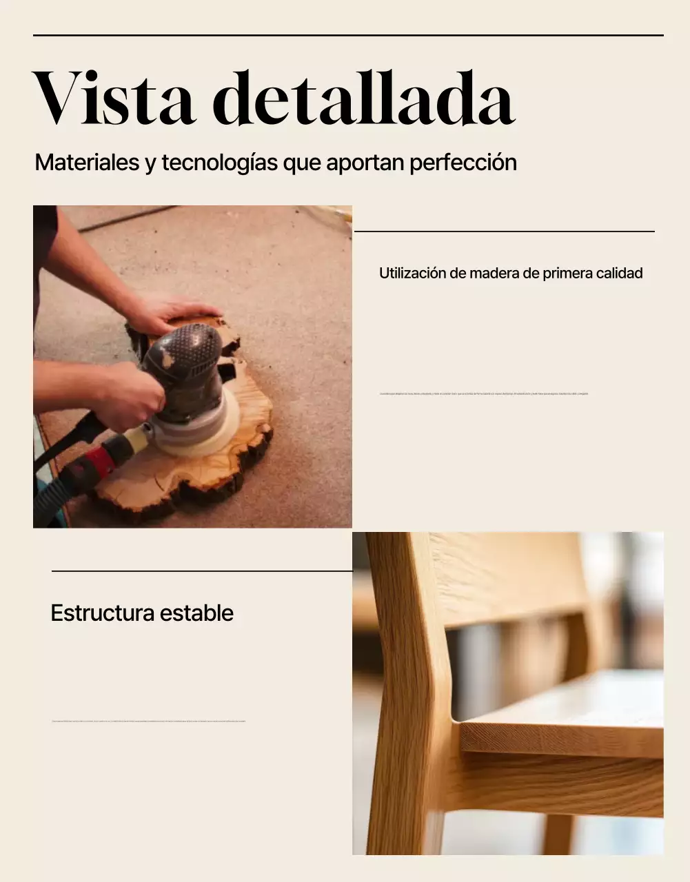 Anuncio de muebles minimalistas en beige