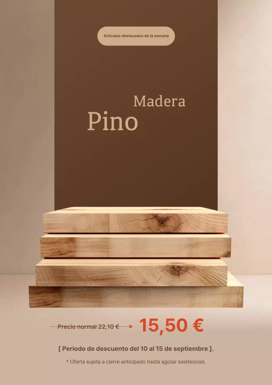 Evento de descuento simple marrón