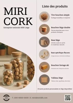 Promotion de produits en liège beige moderne