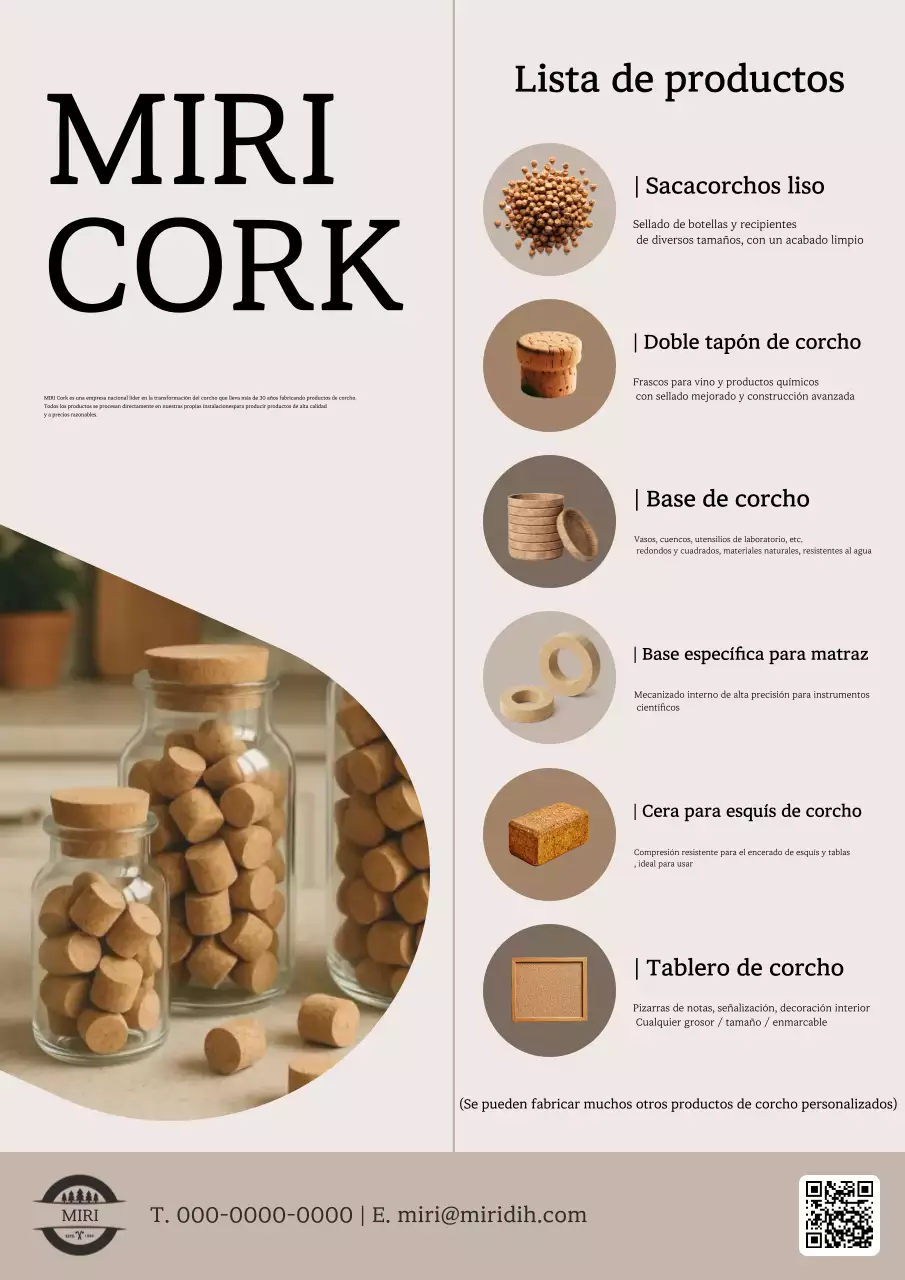Promoción de productos de corcho moderno beige