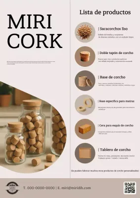 Promoción de productos de corcho moderno beige