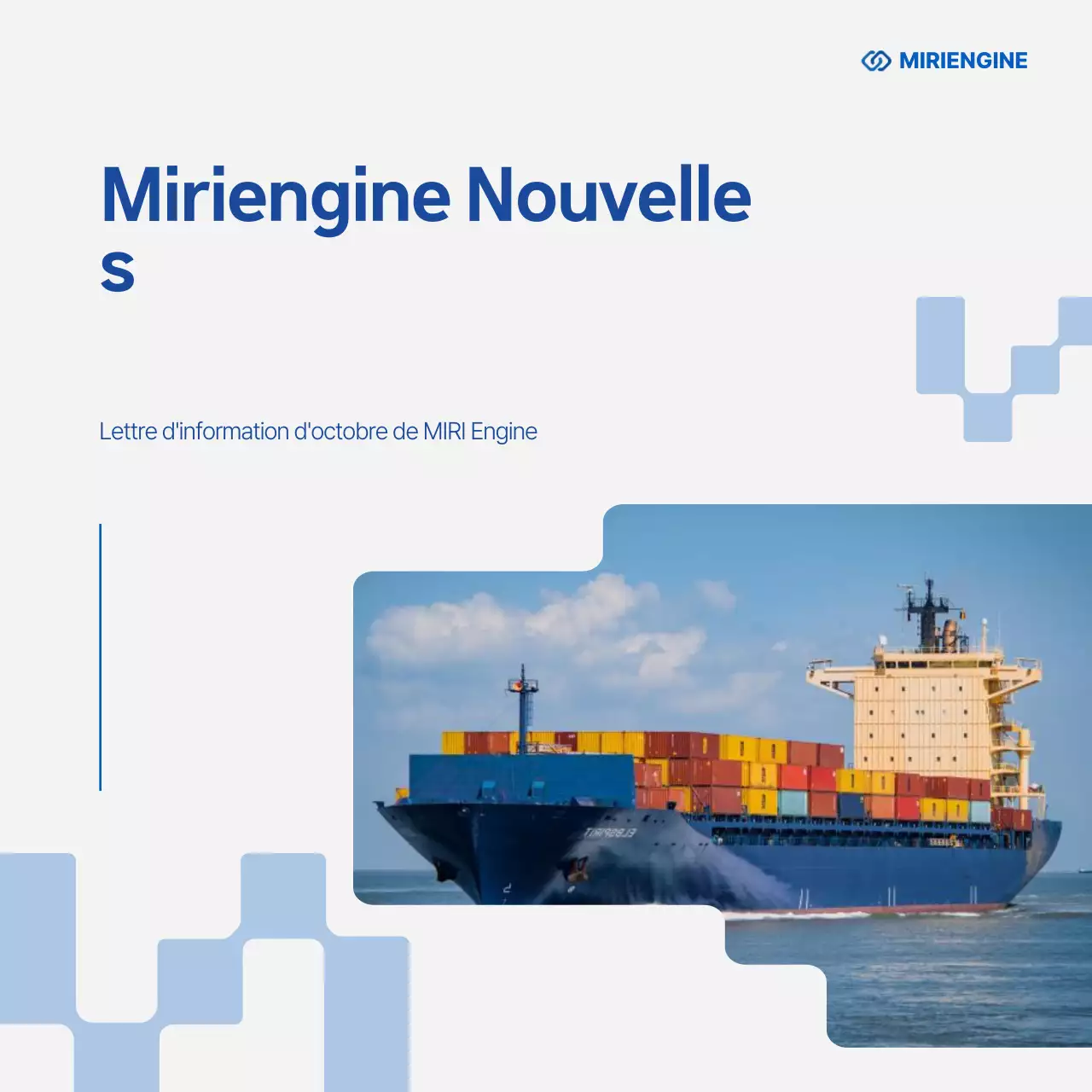 Une newsletter d'expédition moderne blanche et bleue