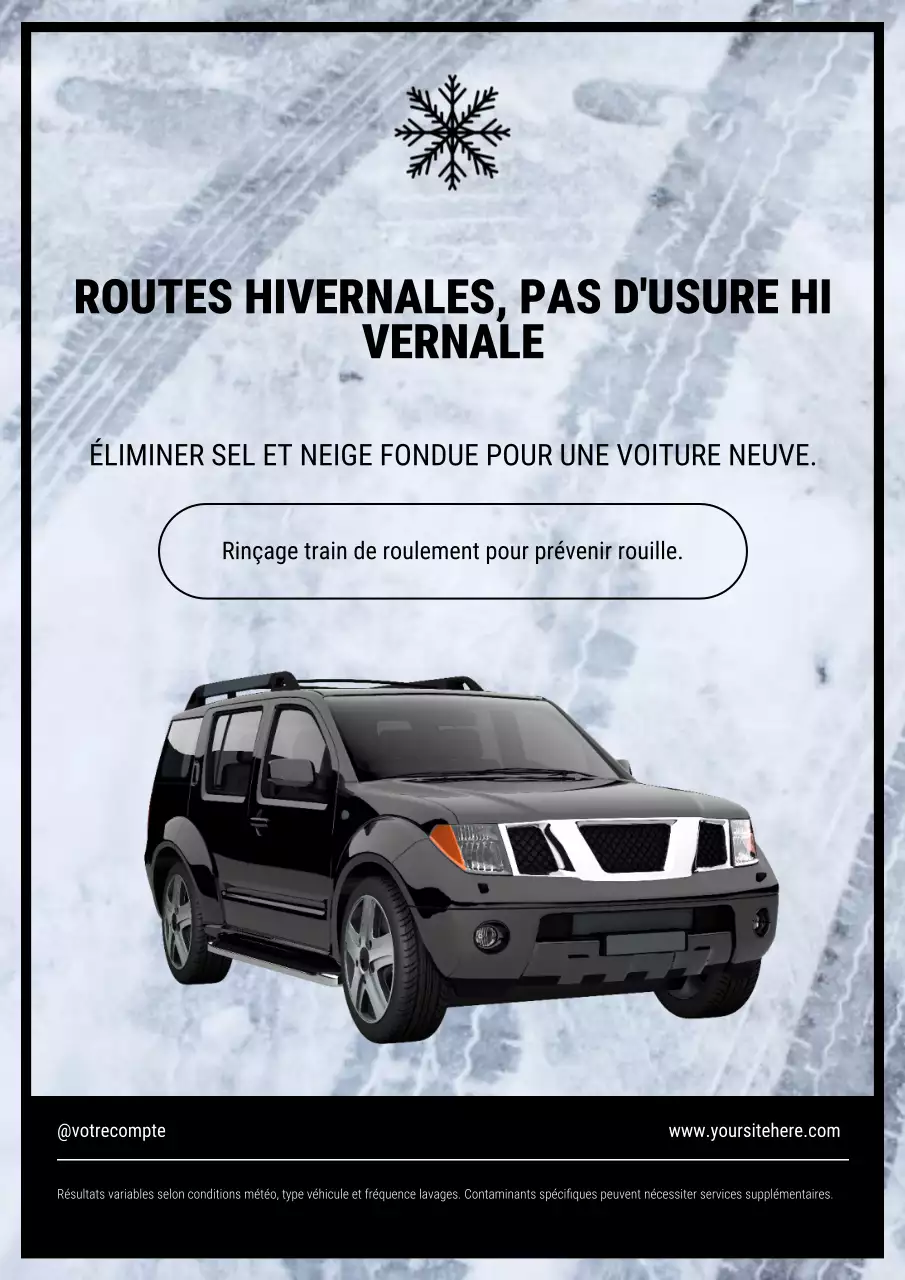 Affiche publicitaire blanche pour l'entretien des voitures modernes