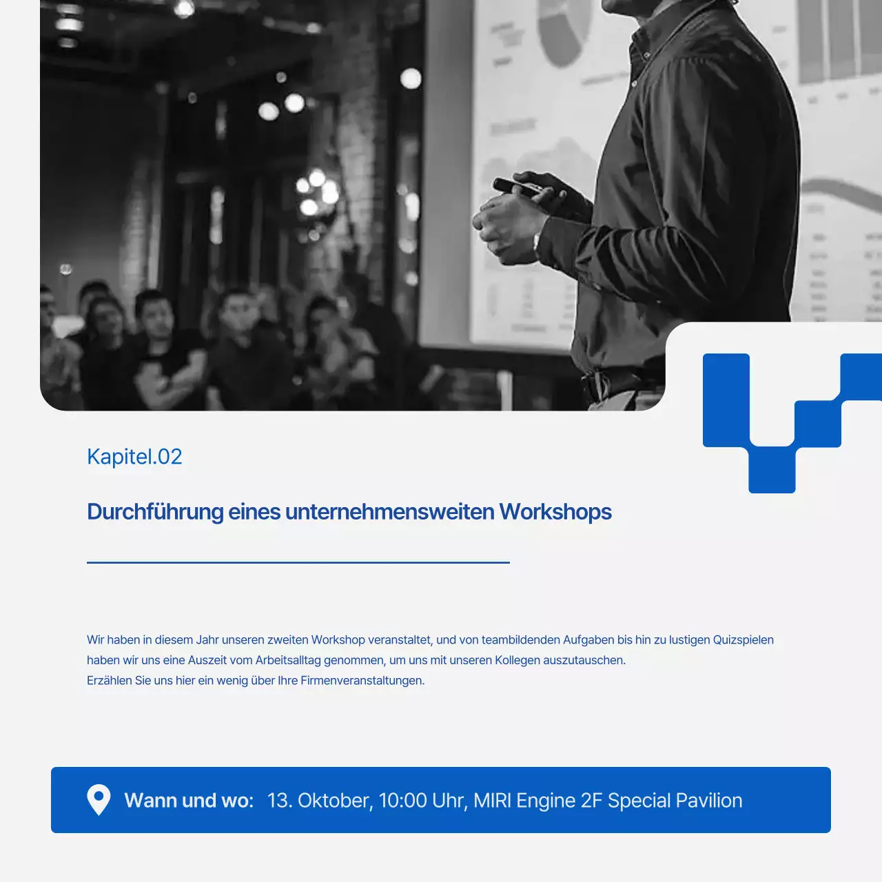 Ein moderner Versand-Newsletter in Weiß und Blau