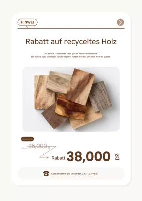 Beige Clean Rabattanzeige