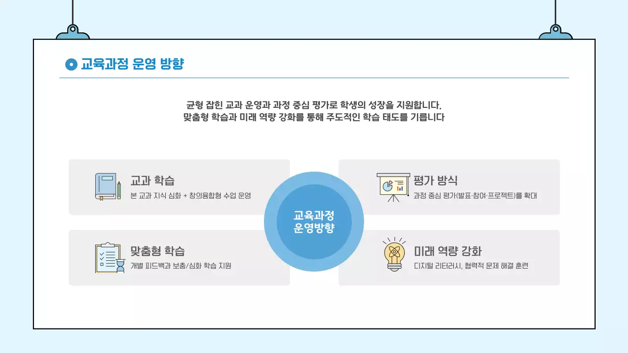 블루 심플한 중학교 학교설명회 안내