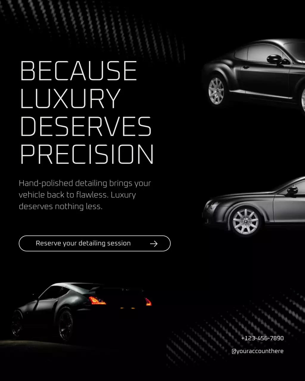 Black Modern Car Detailing Service Promotion Instagram Post