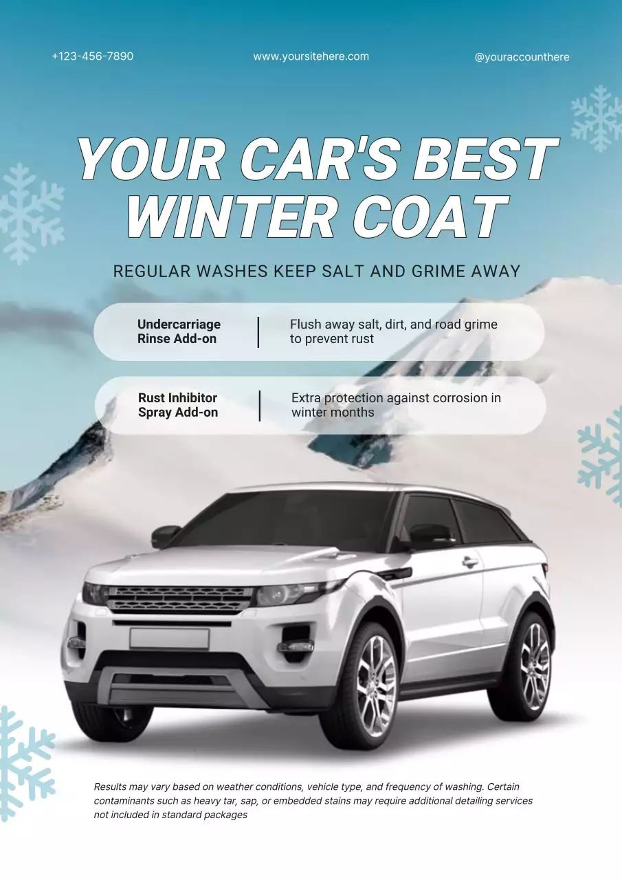 Blue Modern Car Care Promotion Poster