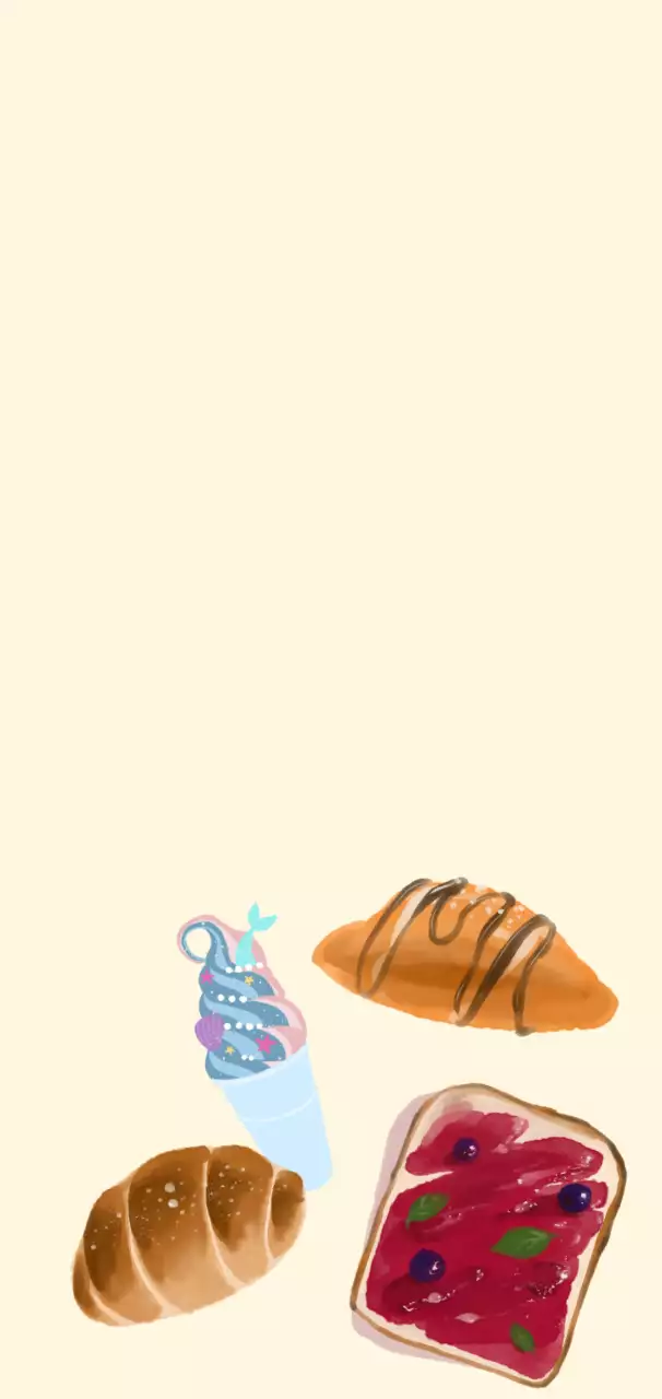 베이지 아기자기한 베이커리 엽서