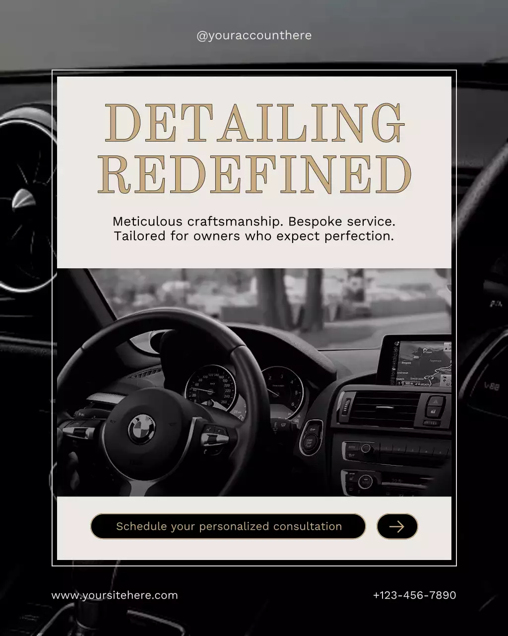 Black elegant Car Detailing Advertisement Instagram Post