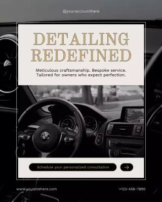 Black elegant Car Detailing Advertisement Instagram Post