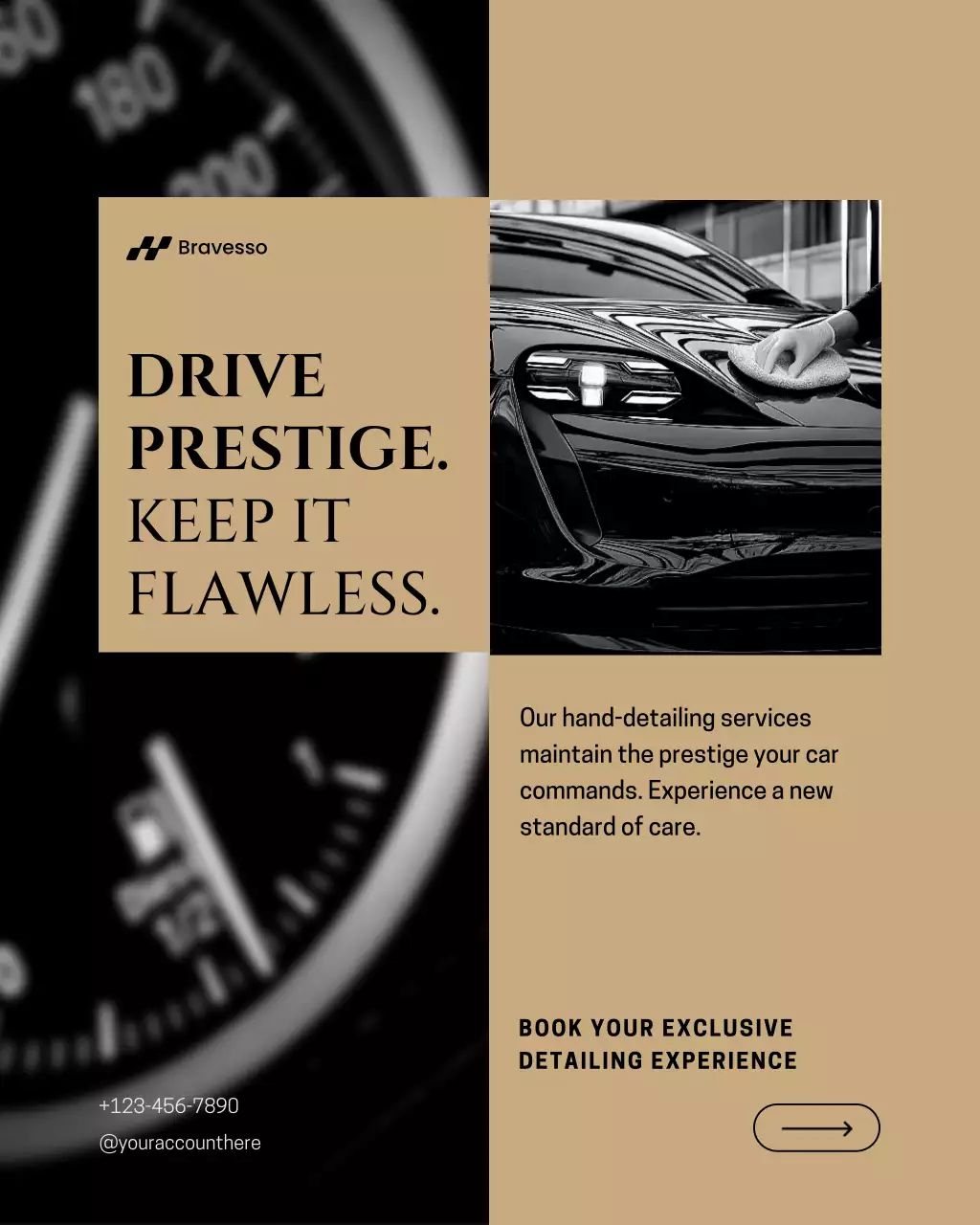 Black Modern Car Detailing Service Promotion Instagram Post