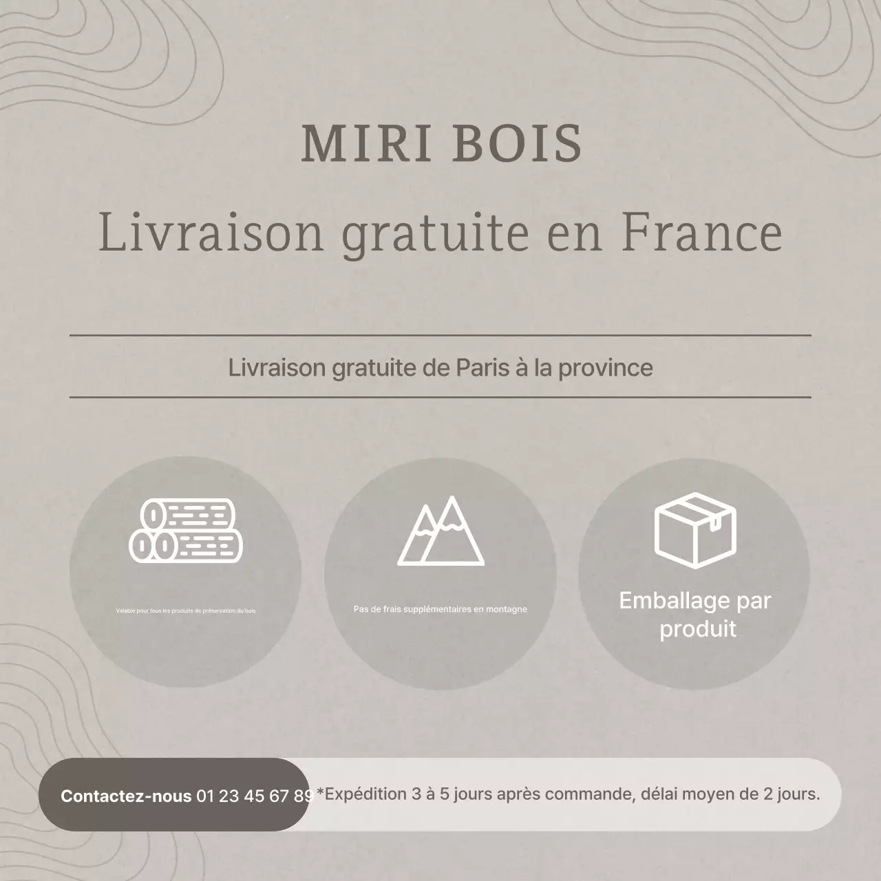 Promotion des informations sur la livraison moderne grise