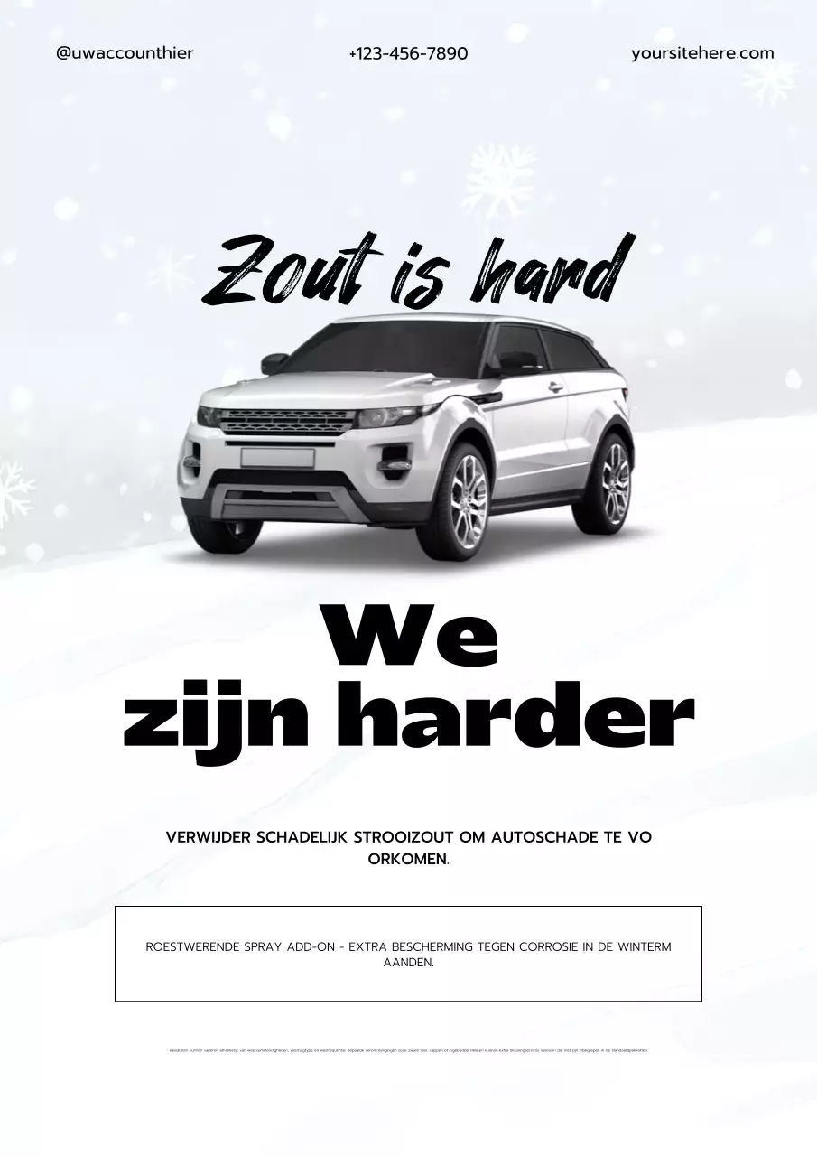 Witte moderne auto-onderhoudspromotieposter