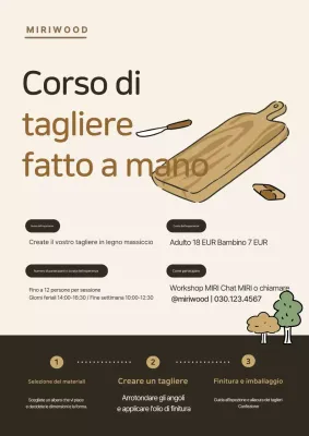 Gruppo di reclutamento per esperienza artigianale con tagliere semplice beige