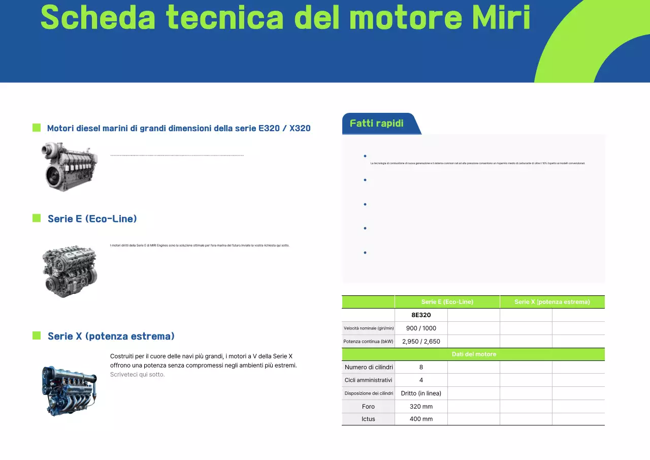 Informazioni sul motore moderno blu