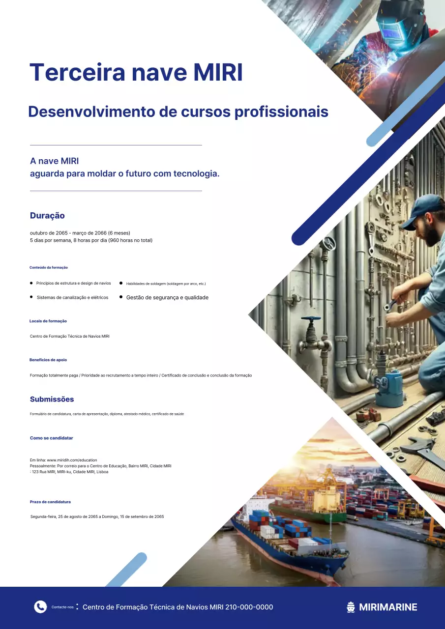 Anúncio de recrutamento da Blue Modern Education