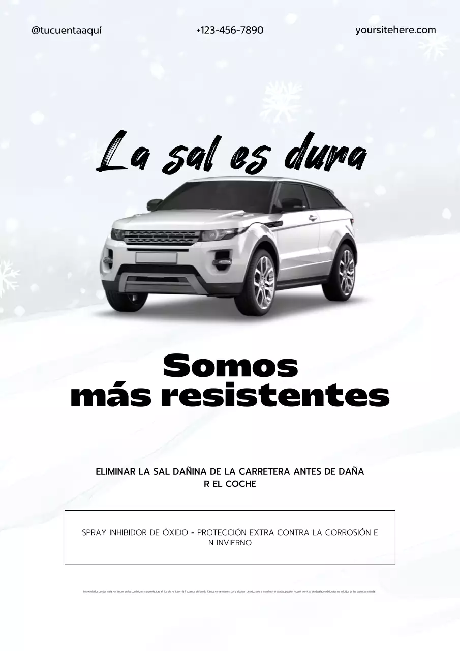 Cartel promocional de servicio de coches modernos en blanco