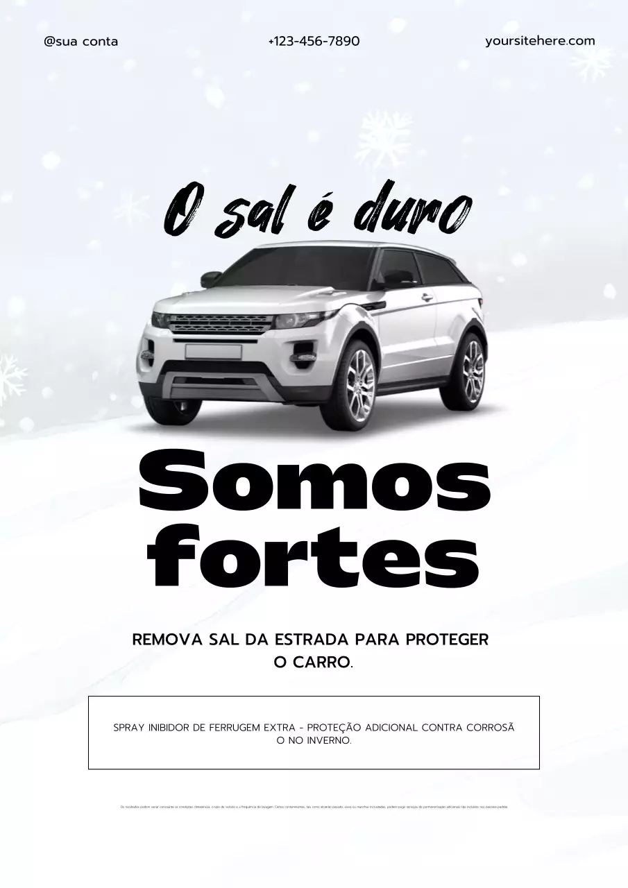 Cartaz promocional de serviço de carro moderno branco