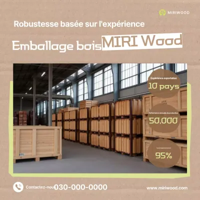 Publicité d'emballage en bois beige simple