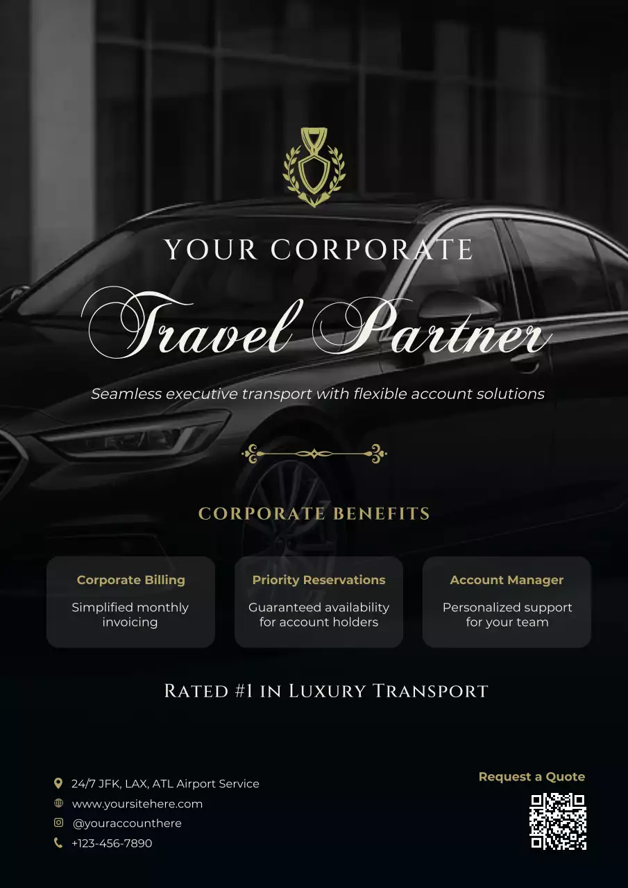 Black Elegant Transportation Service Advertisement Flyer Poster