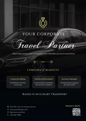 Black Elegant Transportation Service Advertisement Flyer Poster