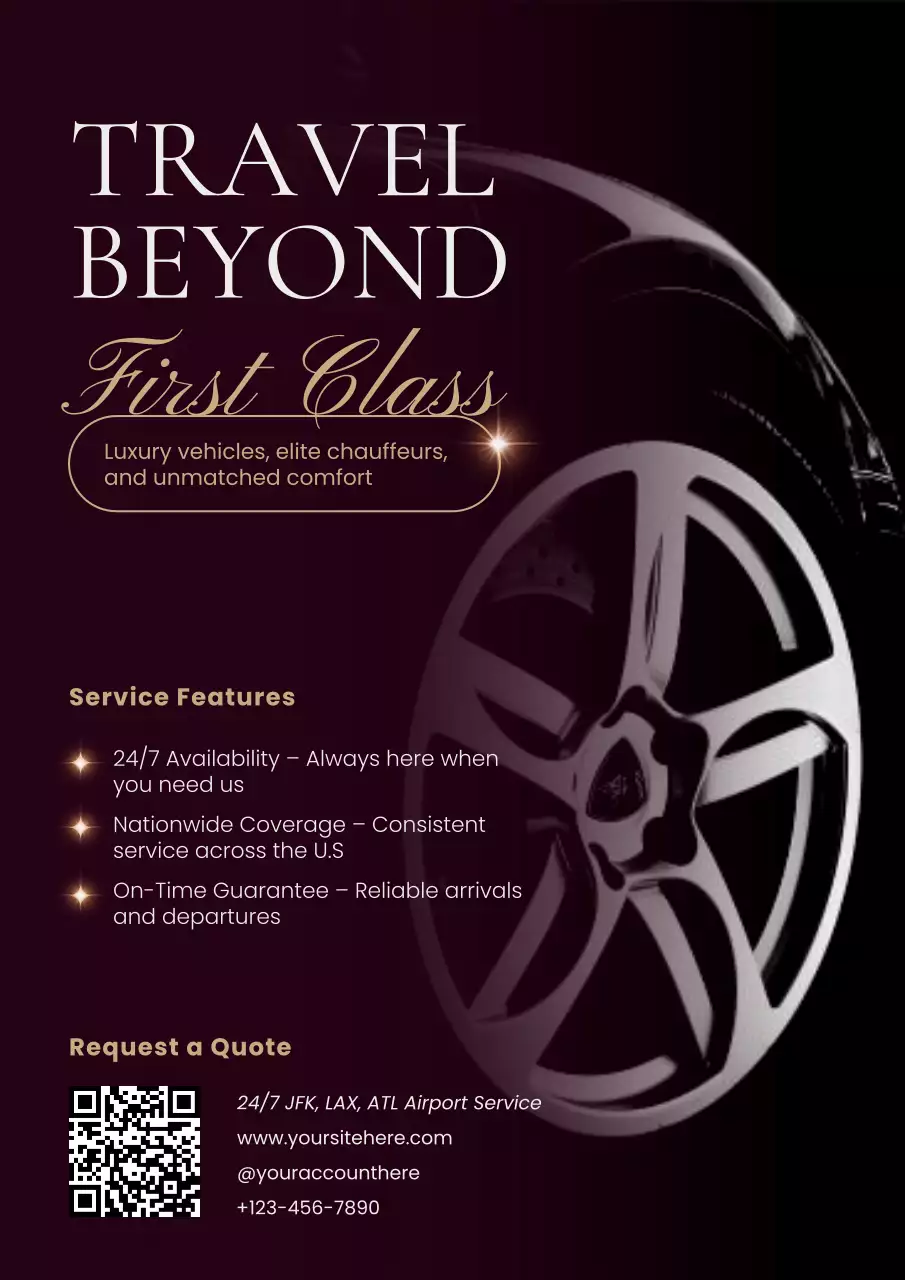 Black Elegant Transportation Service Promotion Flyer Poster