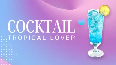 Purple modern cocktail advertisement