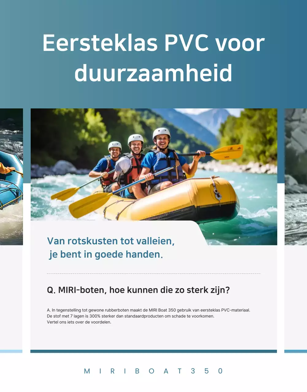 Blauwe moderne plezierboot advertentie