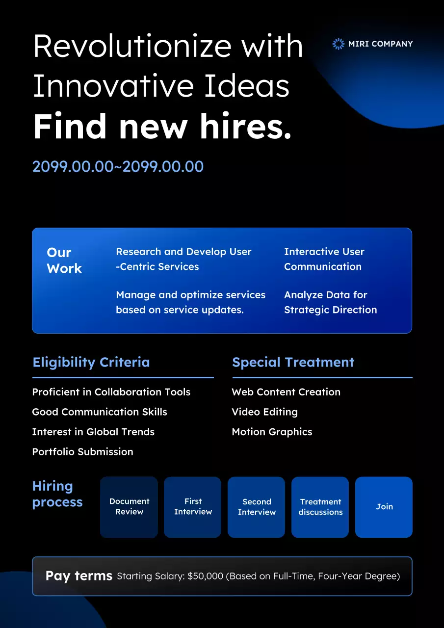 Iklan Rekrutmen Modern Biru