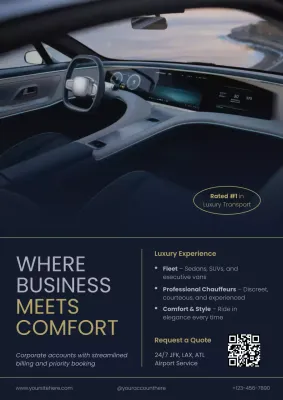 Navy Luxury Transport Service Advertisement Flyer Poster