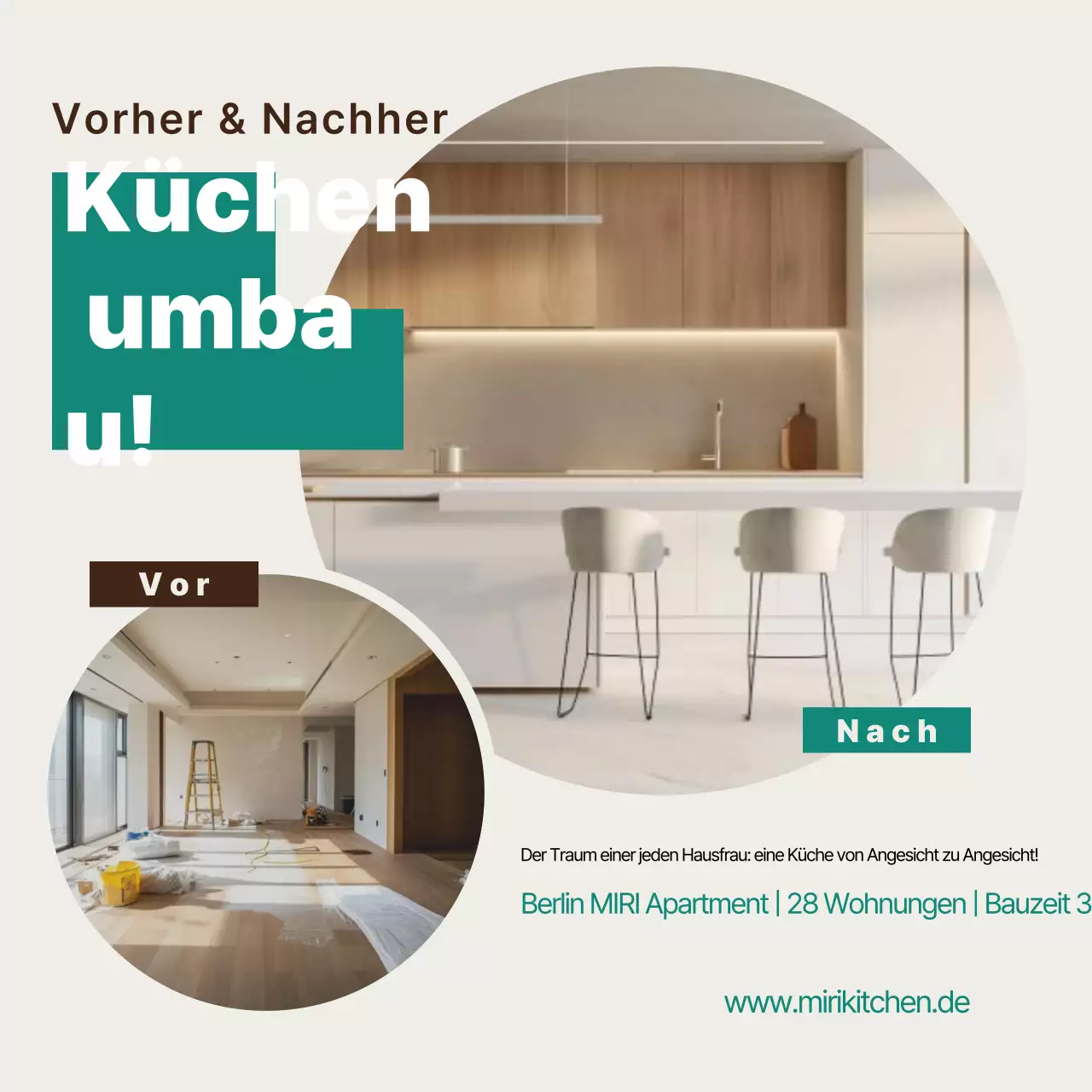Beige moderne Umbauanzeige