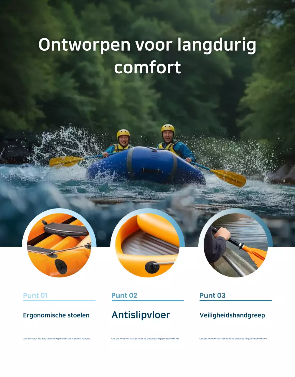 Blauwe moderne plezierboot advertentie