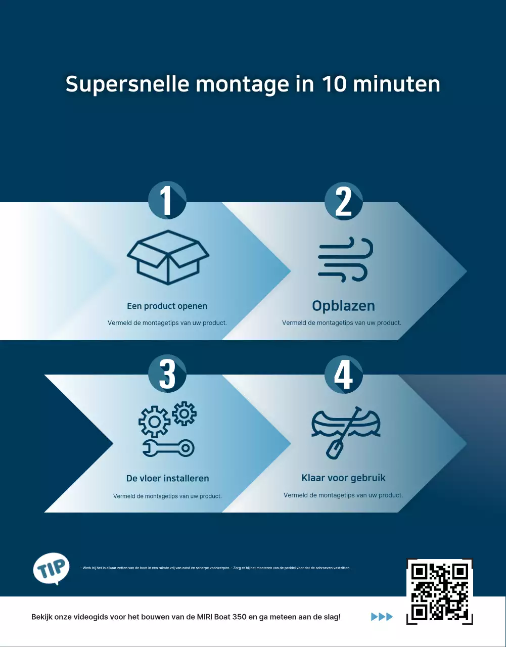 Blauwe moderne plezierboot advertentie