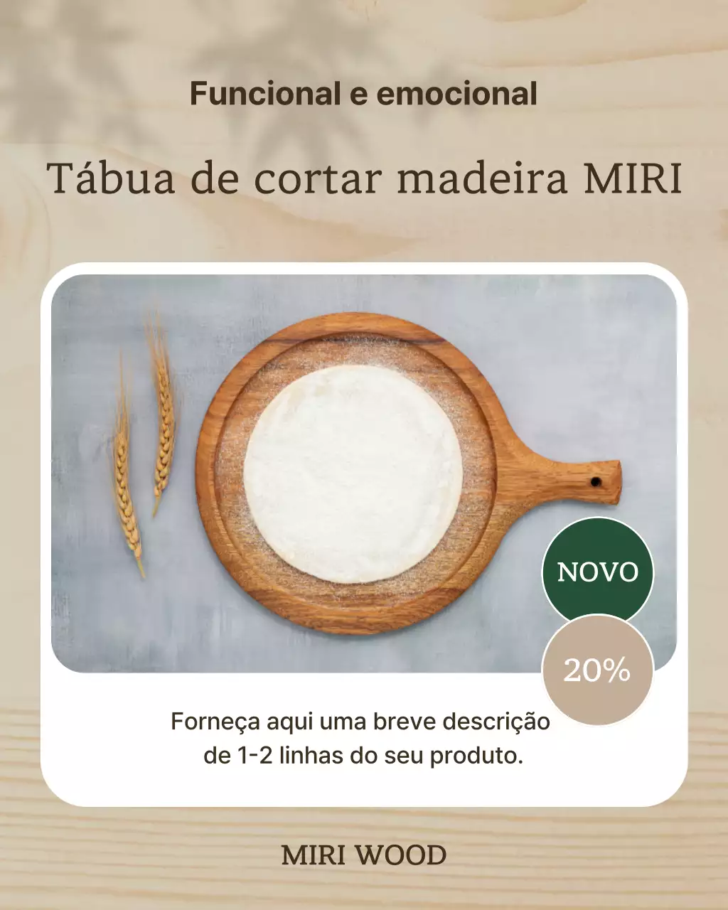 Anúncio de utensílios de cozinha simples bege
