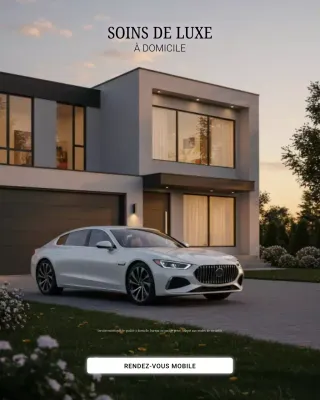 Publicité pour une voiture grise moderne sur Instagram Stories