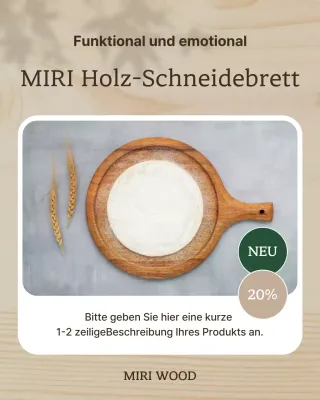 Beigefarbene Werbung für einfaches Küchengeschirr