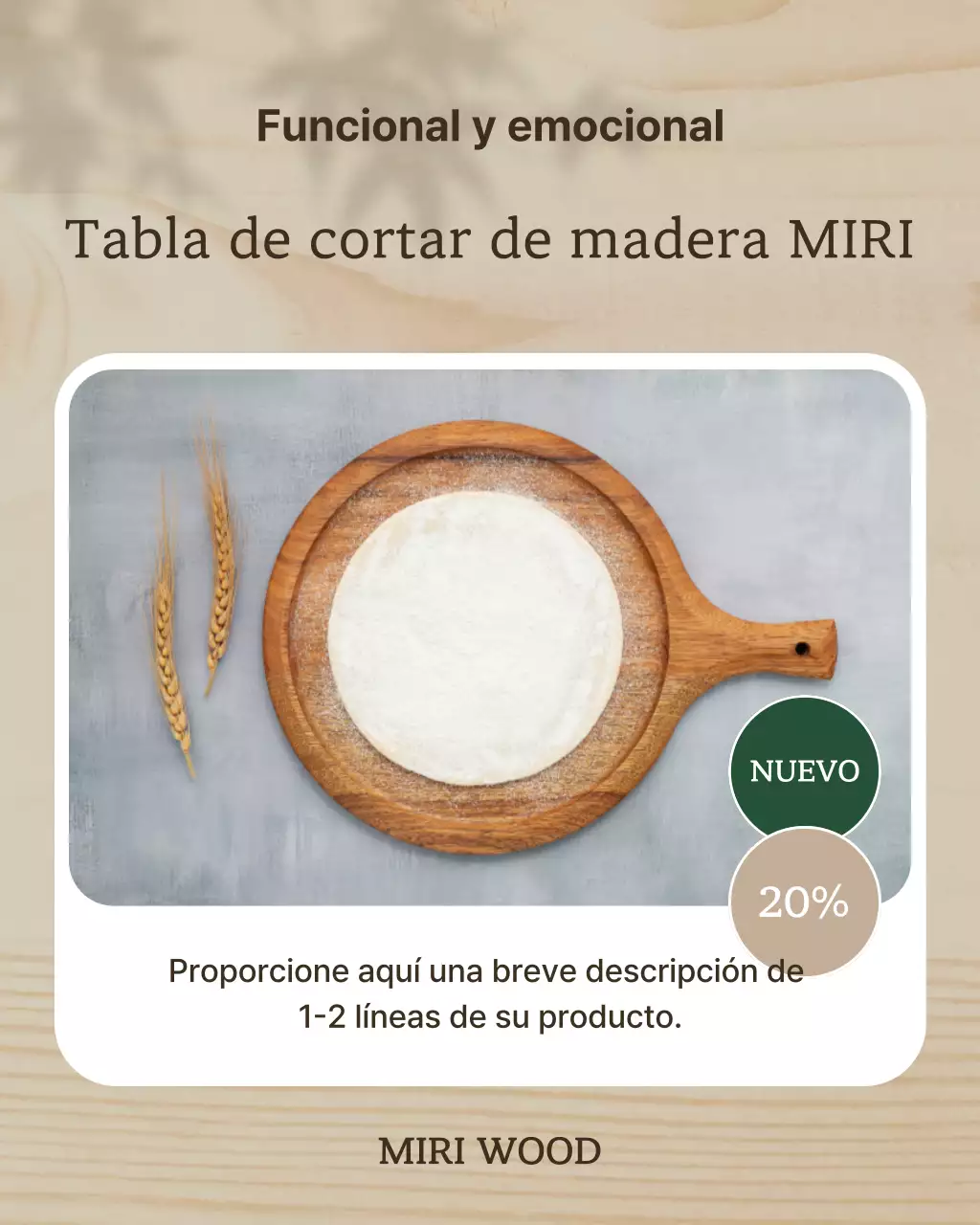 Anuncio de utensilios de cocina sencillos de color beige