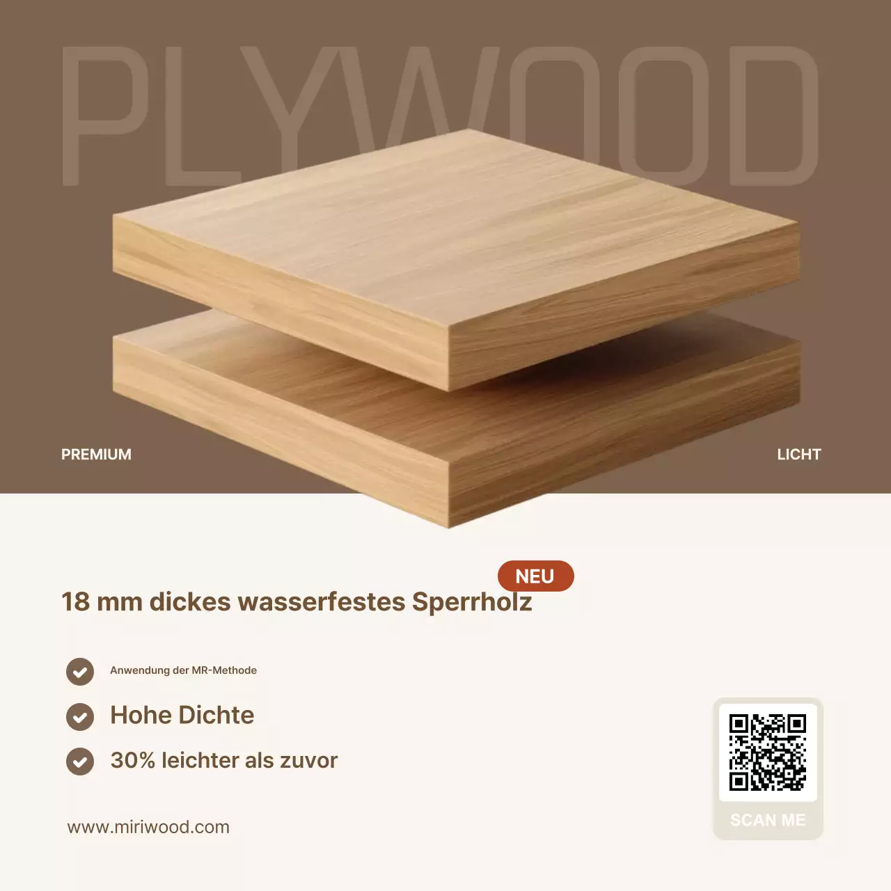 Braune Werbung für moderne Architektur